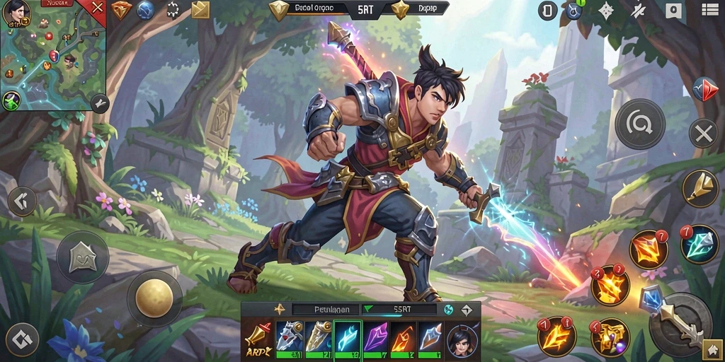 Tangkapan layar 55RT menunjukkan aksi mendebarkan dalam permainan ARPG.