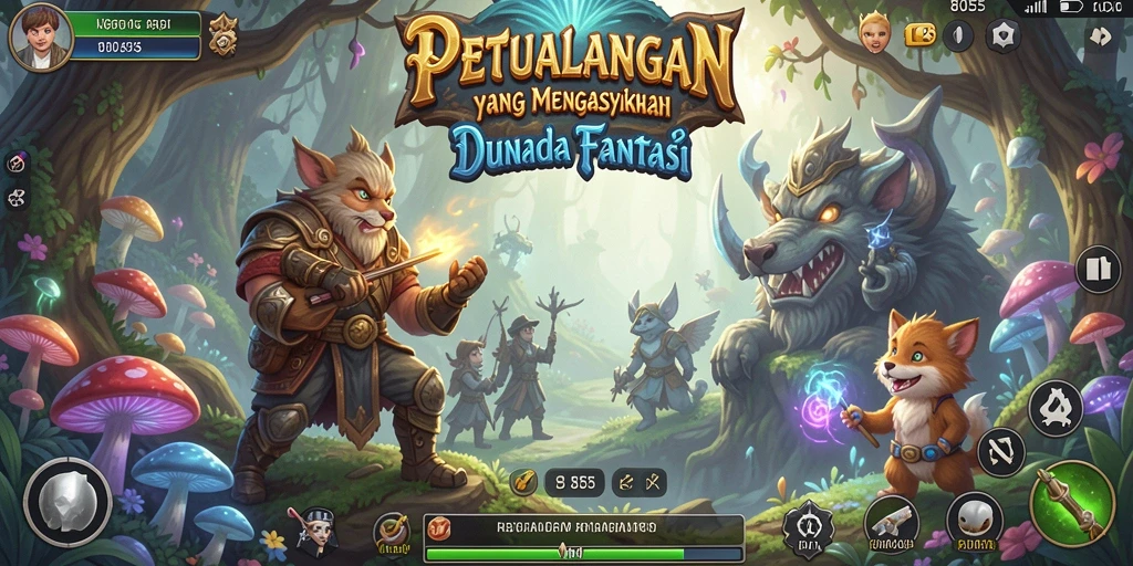 Tampilan screenshot <strong>8055</strong> menampilkan karakter menjelajahi dunia petualangan.