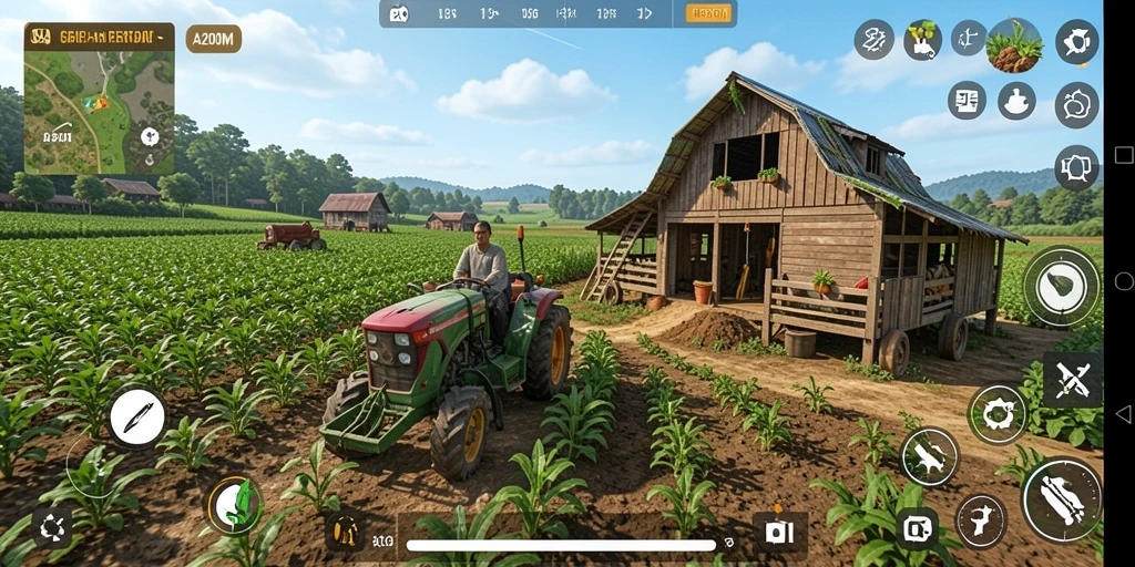 Gameplay A200M yang mengasyikkan dalam bertani.
