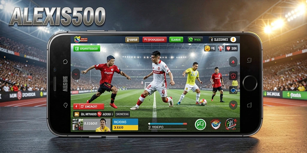 Tampilan screenshot ALEXIS500 menampilkan pertandingan sportsbook yang menarik.