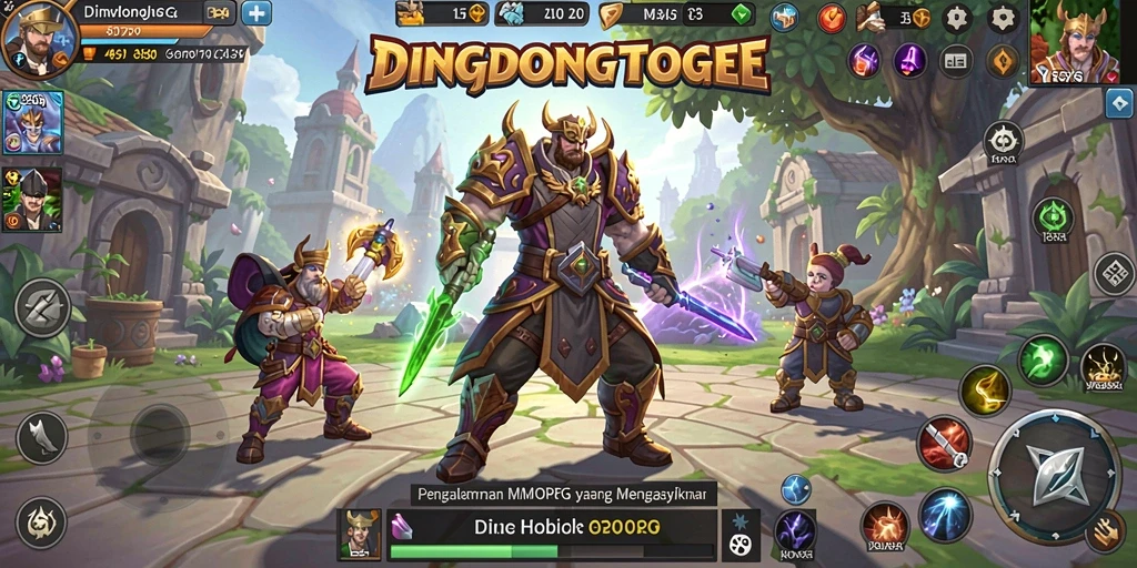Screenshot gameplay DINGDONGTOGEL menunjukkan pertarungan yang mendebarkan.
