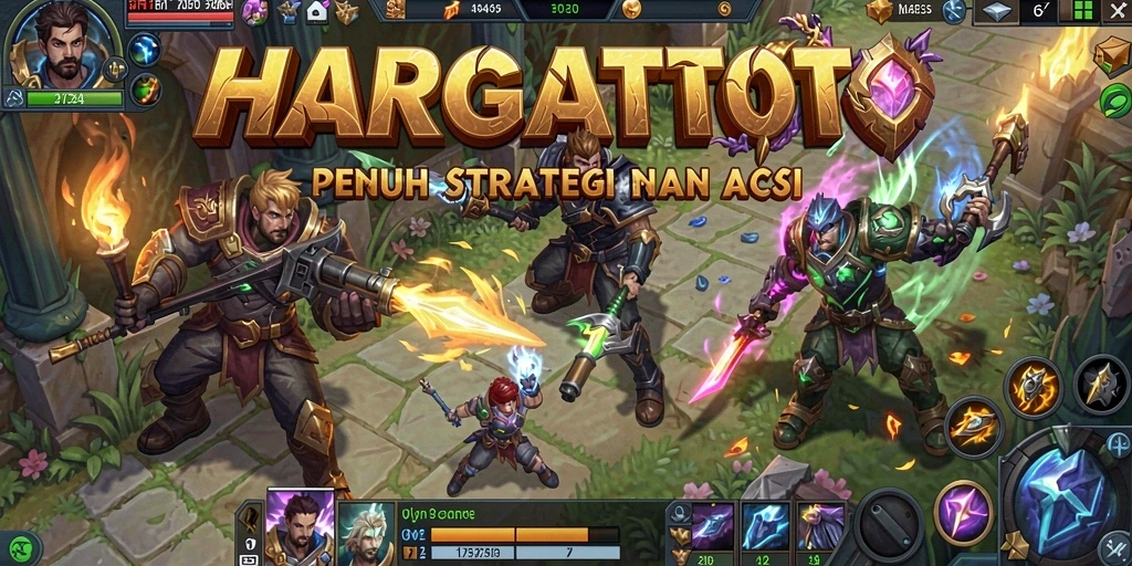 Tangkapan layar HARGATOTO menampilkan pertarungan seru di arena MOBA.