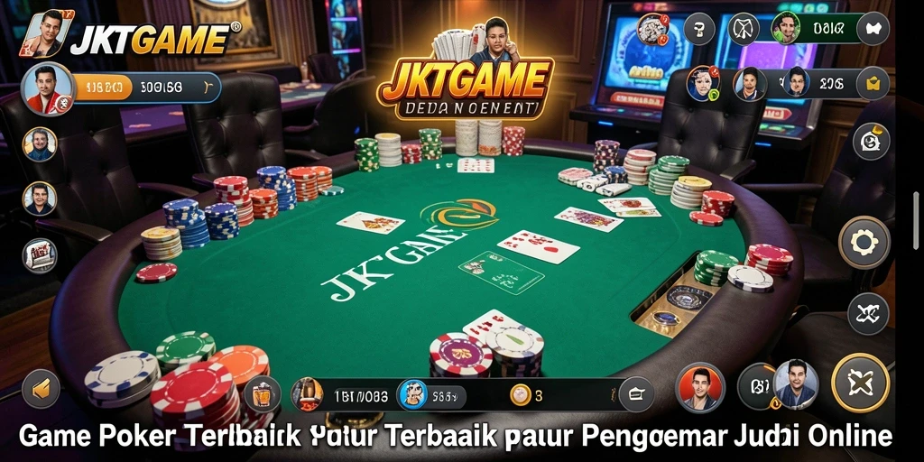 Screenshot JKTGAME menampilkan gameplay poker yang mendebarkan.