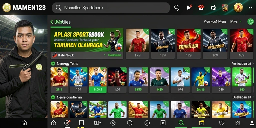 Screenshot utama MAMEN123 menampilkan antarmuka taruhan olahraga yang menarik.