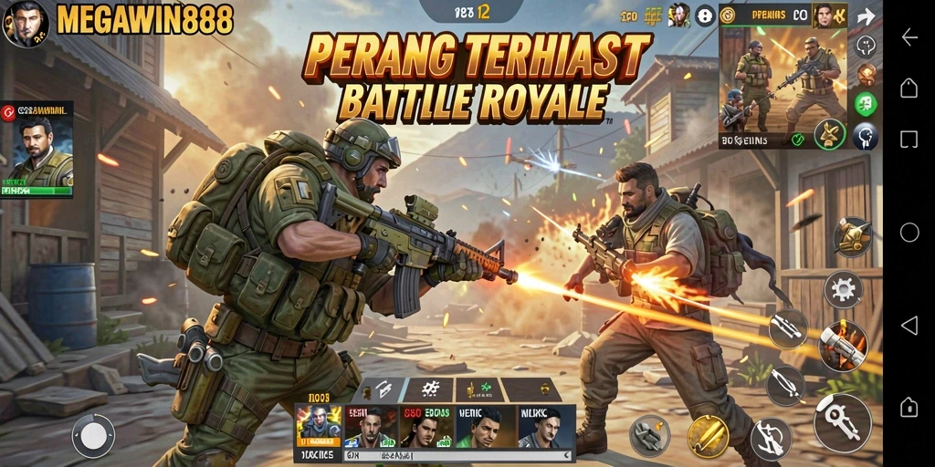 Tampilan memukau gameplay aksi Battle Royale.