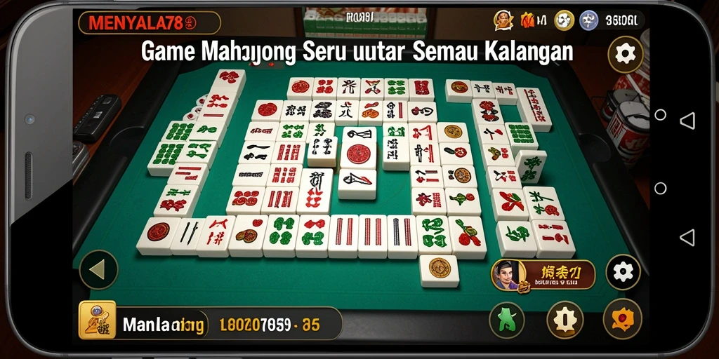 Screenshot gameplay seru MENYALA78 memperlihatkan keseruan bermain Mahjong.