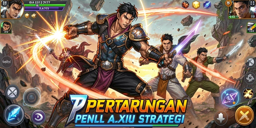 Tampilan aksi seru dari PCX777 saat bertarung di arena.