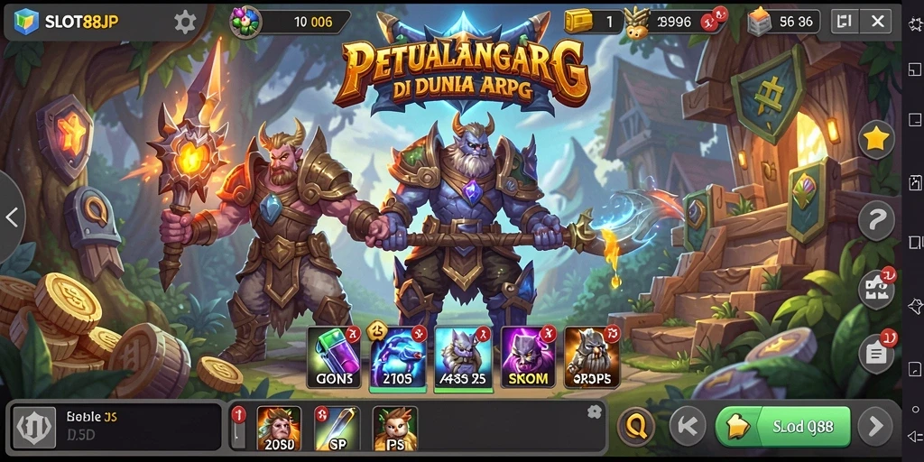 Tampilan gameplay menegangkan dalam <strong>SLOT88JP</strong> dengan karakter dan musuh yang mendebarkan.