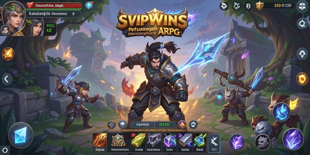 Screenshot gameplay SVIPWINS menunjukkan aksi pertarungan yang mendebarkan.